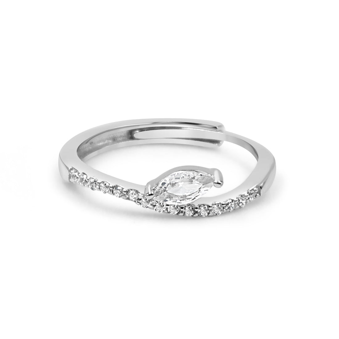925 Silver Adjustable American Diamond Ring – Gold, Rose Gold & Silver (RR1009)