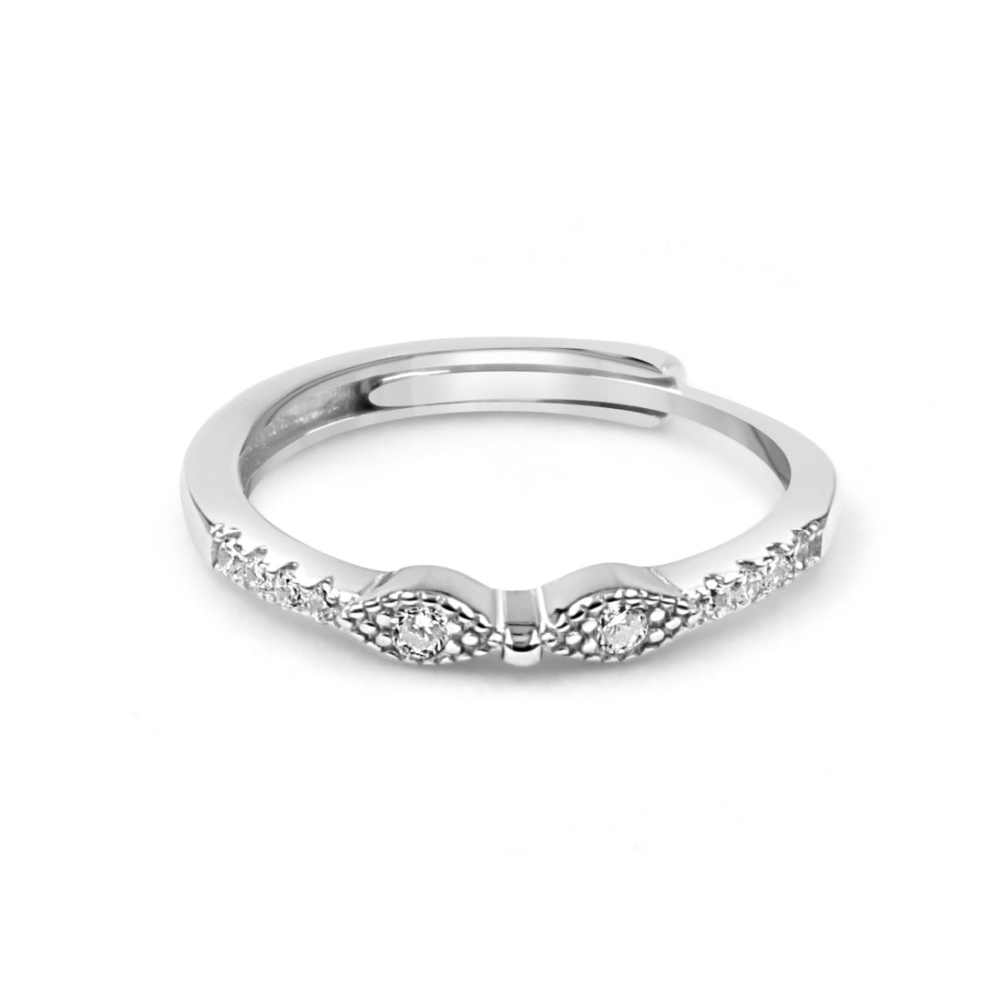 925 Silver Adjustable American Diamond Ring – Gold, Rose Gold & Silver (RR1014)