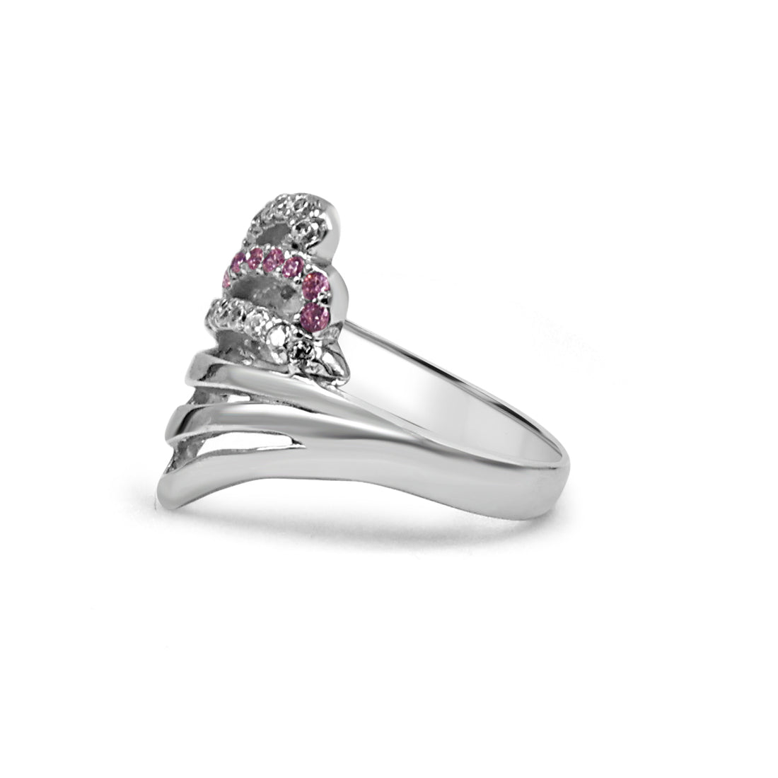 925 Silver Pink American Diamond Ring for Women (RR1183)