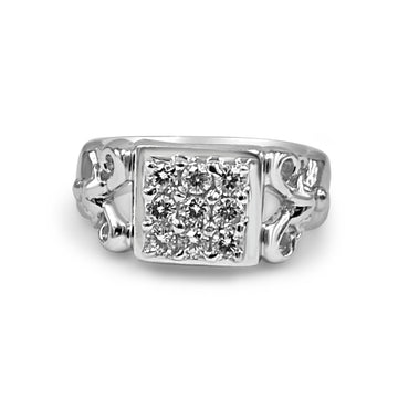 925 Silver American Diamond Ring for Men (Gote)