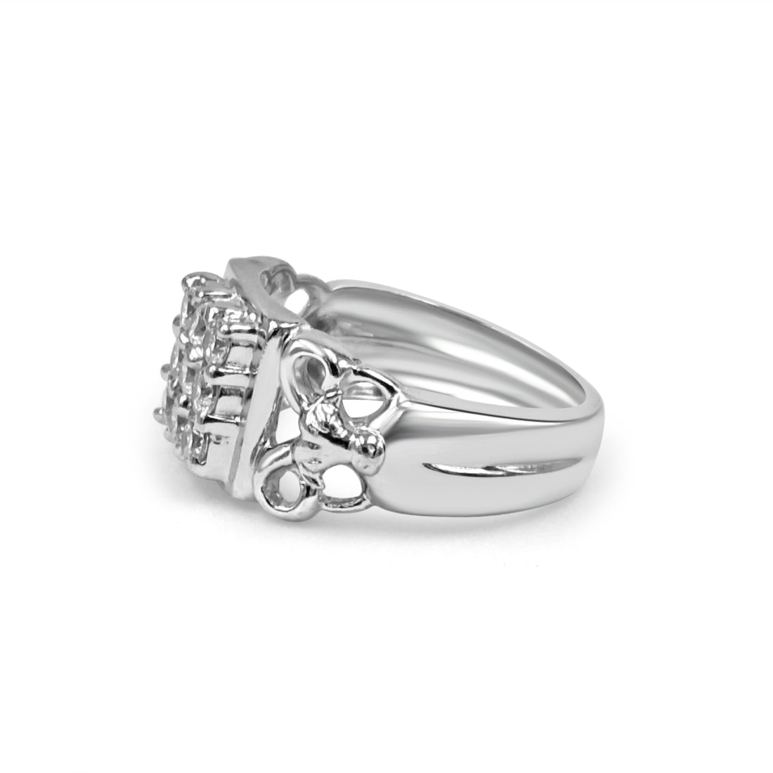 925 Silver American Diamond Ring for Men (Gote)
