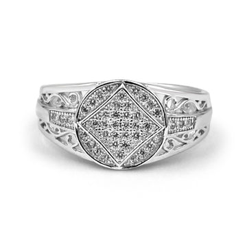 925 Silver American Diamond Ring for Men