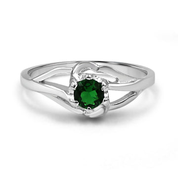 925 Silver Green American Diamond Ring for Women (RR1187)