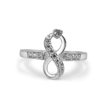 925 Silver Floral American Diamond Ring for Women (RR1203)