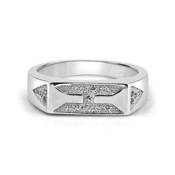 925 Silver American Diamond Ring for Men – TV Design (RR1211)