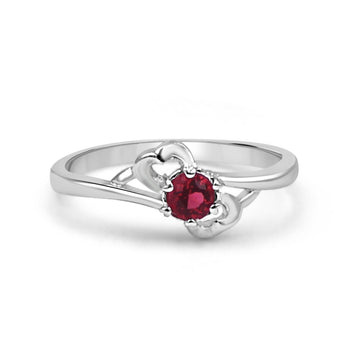 925 Silver Red American Diamond Ring for Women (RR1207)