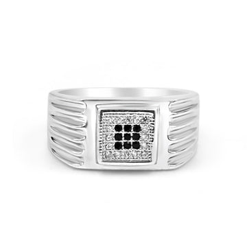925 Silver Blue Stone American Diamond Ring for Men (RR1145)
