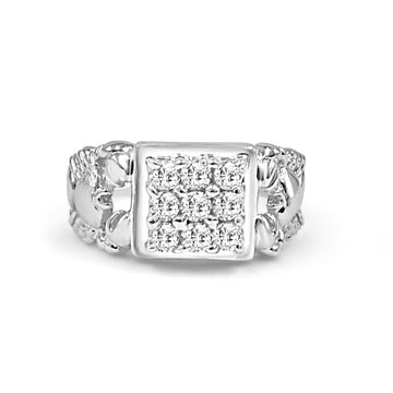 925 Silver Line Design American Diamond Ring for Men (RR1151)