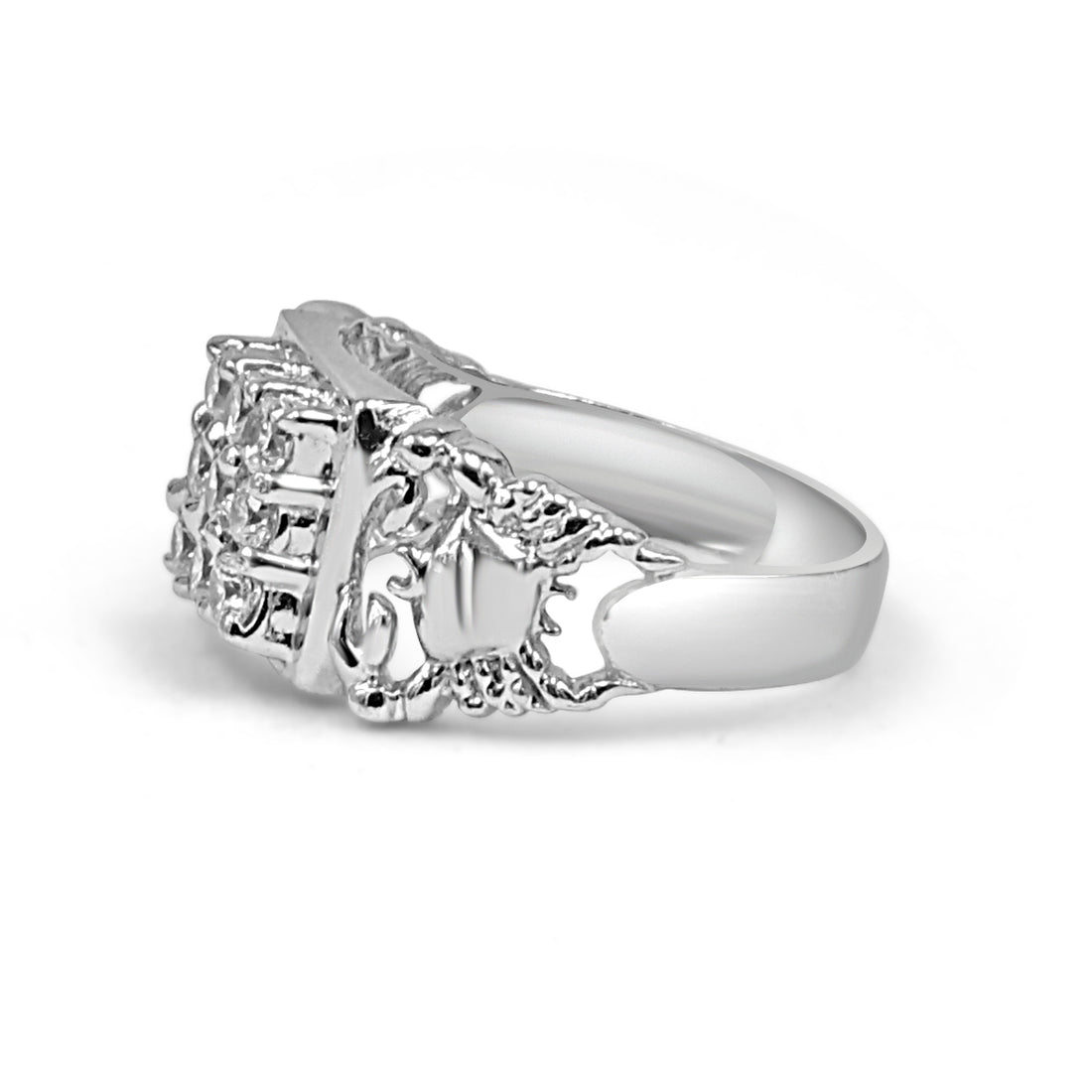 925 Silver Line Design American Diamond Ring for Men (RR1151)