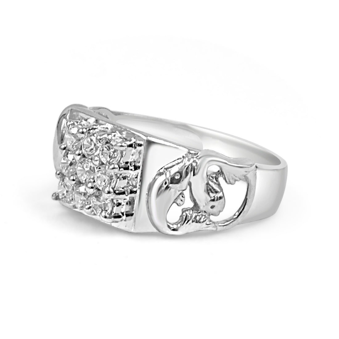 925 Silver Fish Design American Diamond Ring for Men (RR1152)