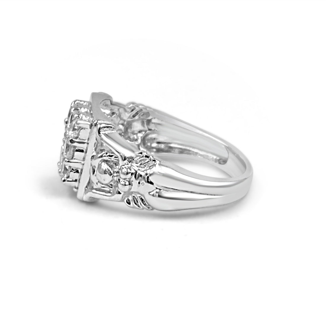 925 Silver Nine-Stone American Diamond Ring for Men