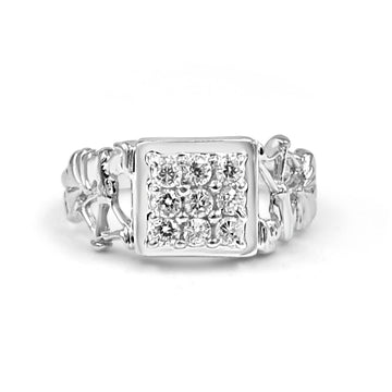 925 Silver Arrow American Diamond Ring for Men