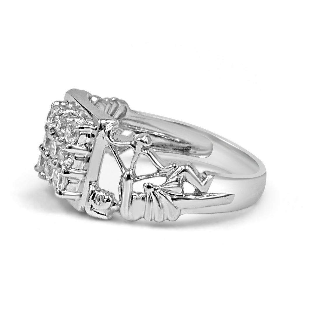 925 Silver Arrow American Diamond Ring for Men