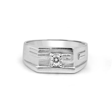 925 Silver American Diamond Ring for Men – TV Design (RR1144)