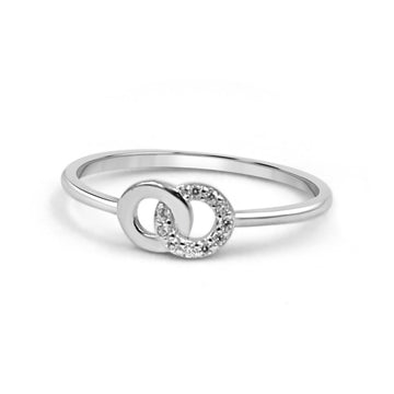925 Silver American Diamond Infinity Ring for Women (RR1141)