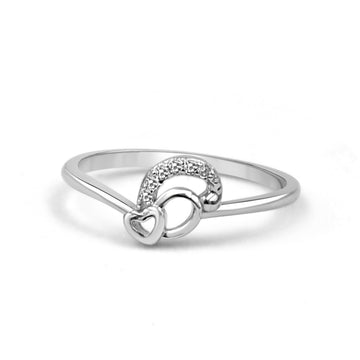 925 Silver American Diamond Heart Ring for Women (RR1142)