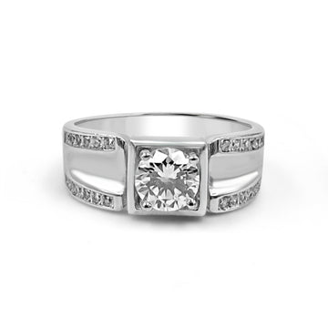 925 Silver American Diamond Ring for Men (RR1226)