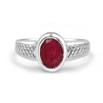 925 Silver Red American Diamond Ring for Men (RR1213)
