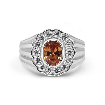 925 Silver Yellow American Diamond Ring for Men (RR1214)