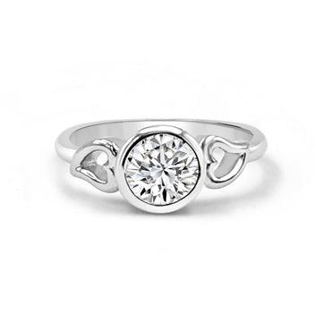 925 Silver Floral American Diamond Ring for Women (RR1206)