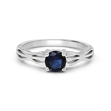 925 Silver Blue American Diamond Ring for Women (RR1208)