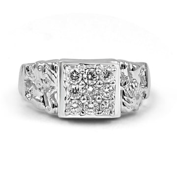 925 Silver Lion American Diamond Ring (RR1047)