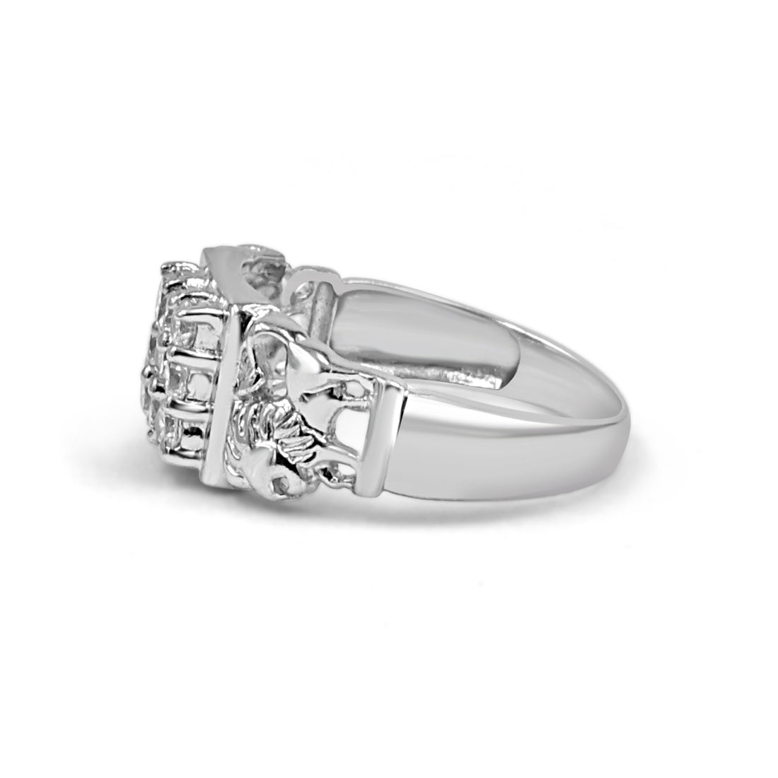 925 Silver Lion American Diamond Ring (RR1047)