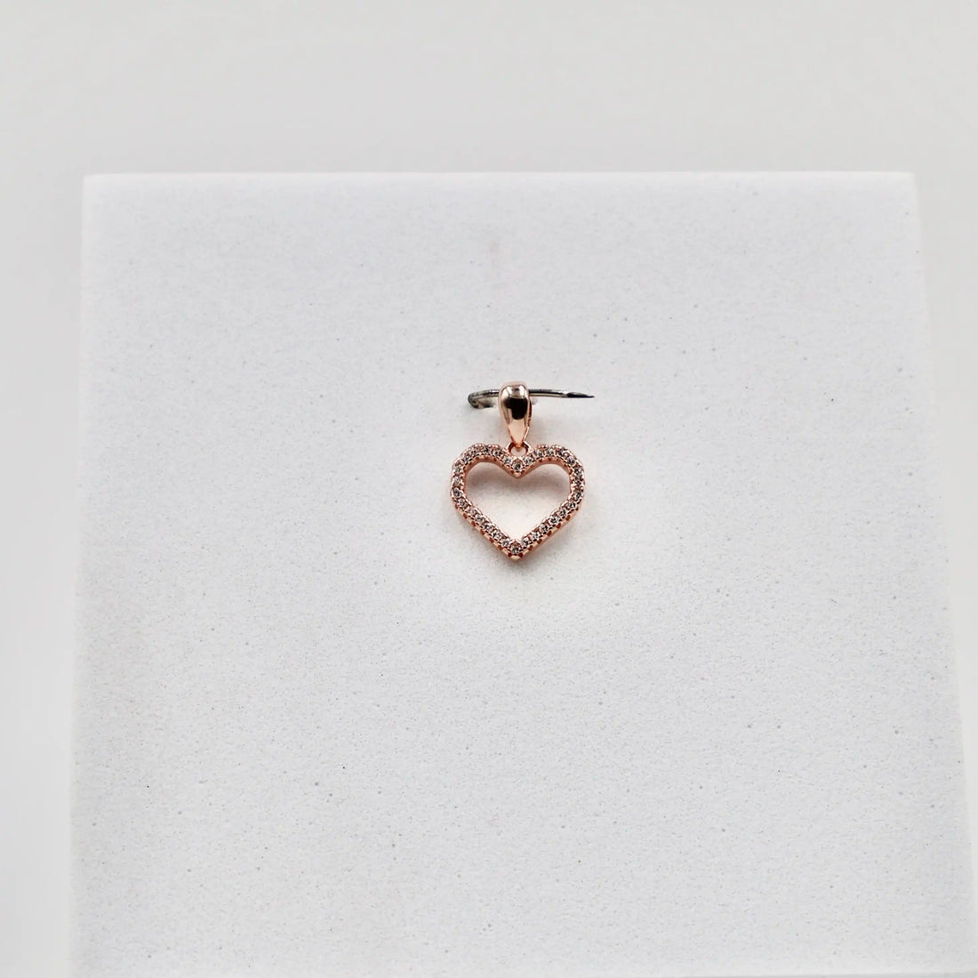 925 Silver Rose Gold American Diamond Heart Pendant