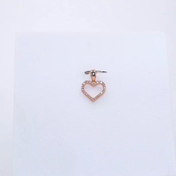 925 Silver Rose Gold American Diamond Heart Pendant