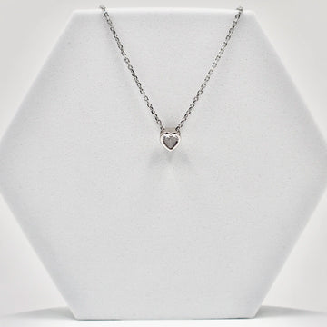 925 Silver American Diamond Heart Pendant with Chain (PWD1041)